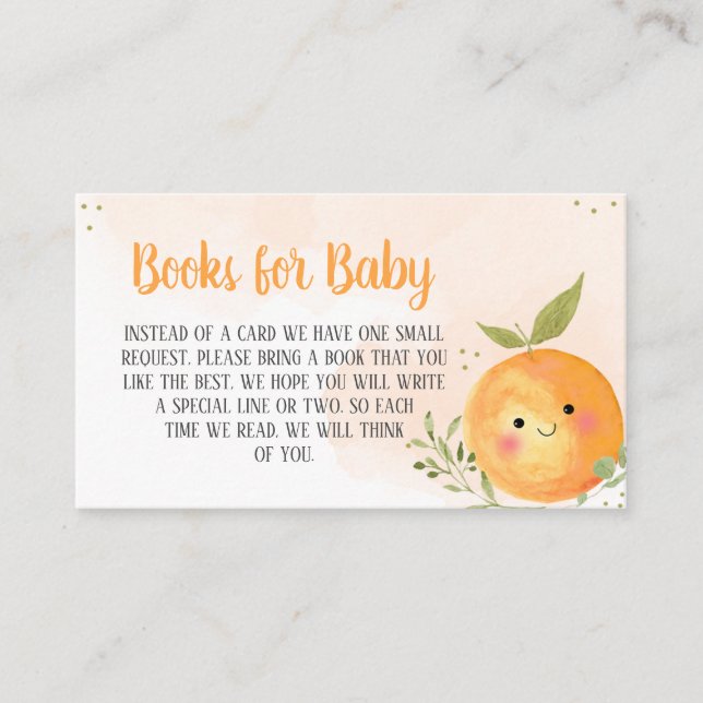 Carte D'accompagnement Petite Cutie Citrus Orange Livres pour bébé (Devant)