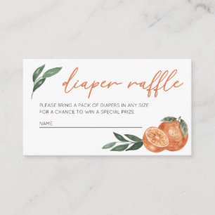 Carte D'accompagnement Petite Cutie Oranges et Raffle de couches vertes