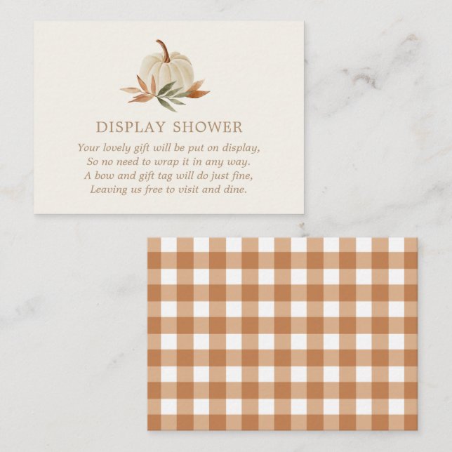 Carte D'accompagnement Petite douche Baby shower Citrouille (Devant / Derrière)