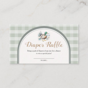 Carte D'accompagnement Petite En vichy Baby shower Duckkling Déchets Raff