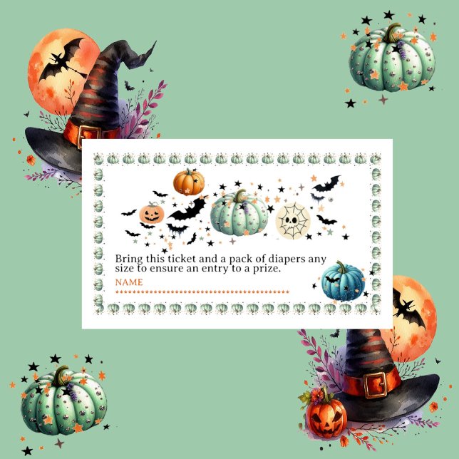Carte D'accompagnement Petite Fée BOO Est Prévue Fantôme Citrouille Baby  (Little BOO Is Due Ghost Pumpkin Spooky Baby Shower Enclosure Card)