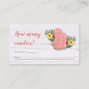 Carte D'accompagnement Petite fille Bootie Baby shower Raffle Guess