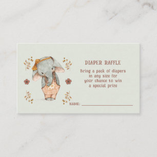 Carte D'accompagnement Petite fille Eléphant Baby shower Déchets Raffle