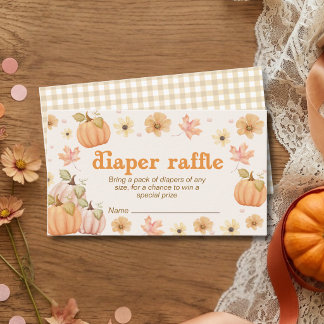 Carte D'accompagnement Petite Florale de Citrouille Automne Frou-frou de 