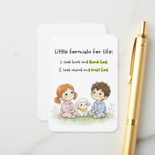 Carte D'accompagnement Petite Formule pour la Vie – Remerciez Dieu & Ayez