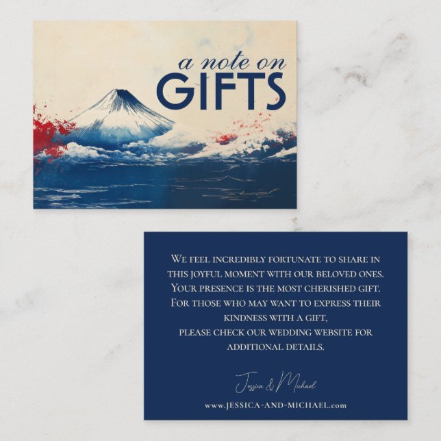 Carte D'accompagnement Petite note sur GIFTS Harmonie japonaise avec Fuji (Devant / Derrière)