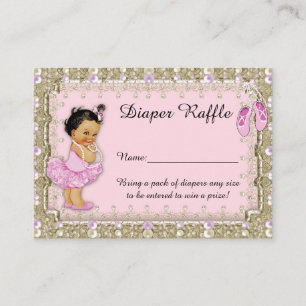 Carte D'accompagnement Petite Princesse Diaper Raffle Billets, balerina