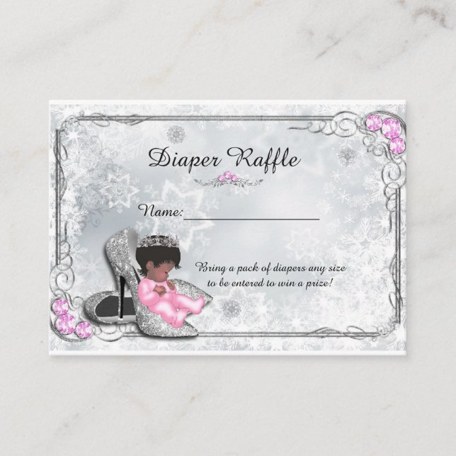Carte D'accompagnement Petite Princesse Diaper Raffle Billets, gris conge (Devant)