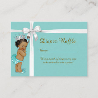 Carte D'accompagnement Petite Princesse Diaper Raffle Billets menthe