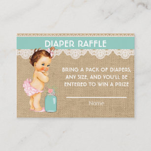 Carte D'accompagnement Petite princesse Diaper Raffle Insert