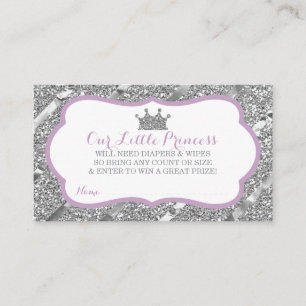Carte D'accompagnement Petite princesse Diaper Raffle Ticket, parties