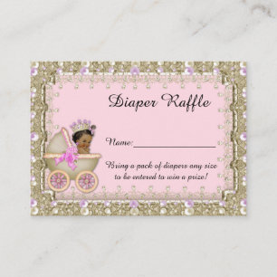 Carte D'accompagnement Petite princesse Diaper Raffle Tickets, chariot