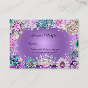 Carte D'accompagnement Petite princesse prince Diaper Raffle Tickets,