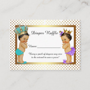 Carte D'accompagnement Petite princesse prince Diaper Raffle Tickets,