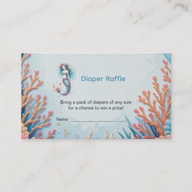Carte D'accompagnement Petite sirène sous-marine Baby shower Déchets Raff (Devant)