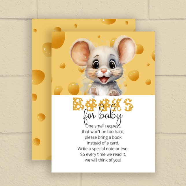 Carte D'accompagnement Petite souris dans les livres de fromage pour bébé (Créateur téléchargé)