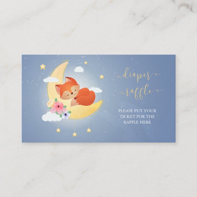 Carte D'accompagnement Petite tombola de baby shower Little Fox (Devant)