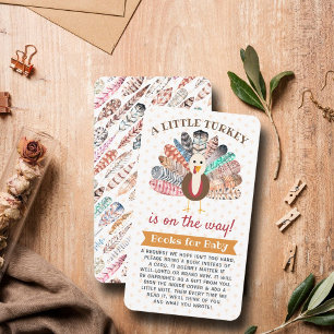 Carte D'accompagnement Petite Turquie En Route ! Baby shower de Thanksgiv