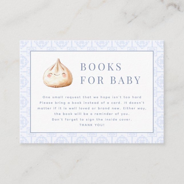 Carte D'accompagnement Petits Baby showers bleus jetables Livres pour béb (Devant)