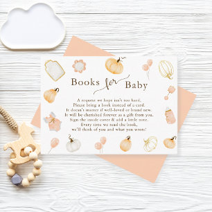 Carte D'accompagnement Petits Baby showers Citrouilles Livres pour bébé
