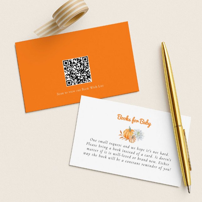 Carte D'accompagnement Petits Baby showers Citrouilles pour bébé Code QR (Créateur téléchargé)