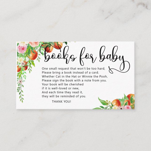 Carte D'accompagnement Petits bouquins de baby shower orange pour bébé en (Devant)