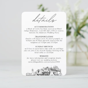 Carte D'accompagnement Petits détails verticaux du Mariage Portland