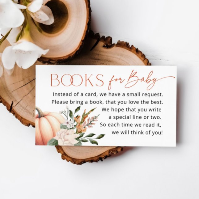 Carte D'accompagnement Petits livres Citrouilles pour le Baby shower (Little Pumpkin Books for Baby Shower Enclosure Card)