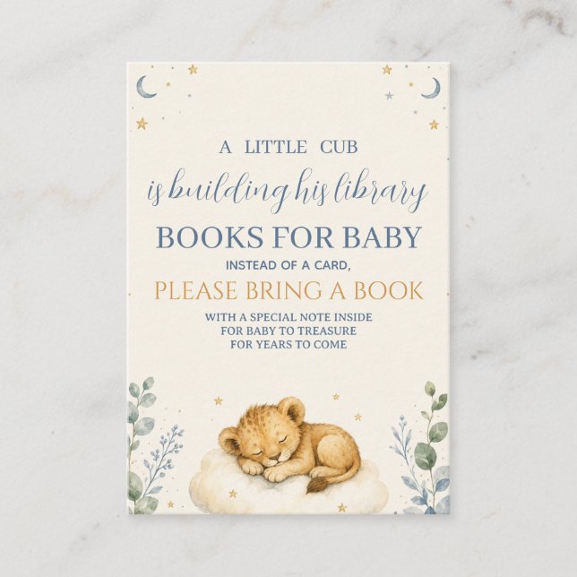 Carte D'accompagnement Petits Livres Cub pour Bébé (Devant)