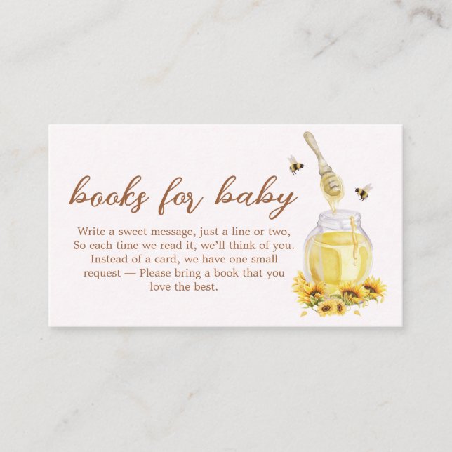 Carte D'accompagnement Petits livres de Baby shower de miel pour bébé (Devant)