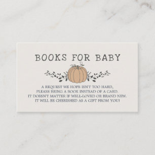 Carte D'accompagnement Petits livres de baby showers citrouilles pour béb