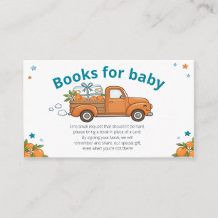Carte D'accompagnement Petits Livres de Camion Orange Vintage pour Bébé 