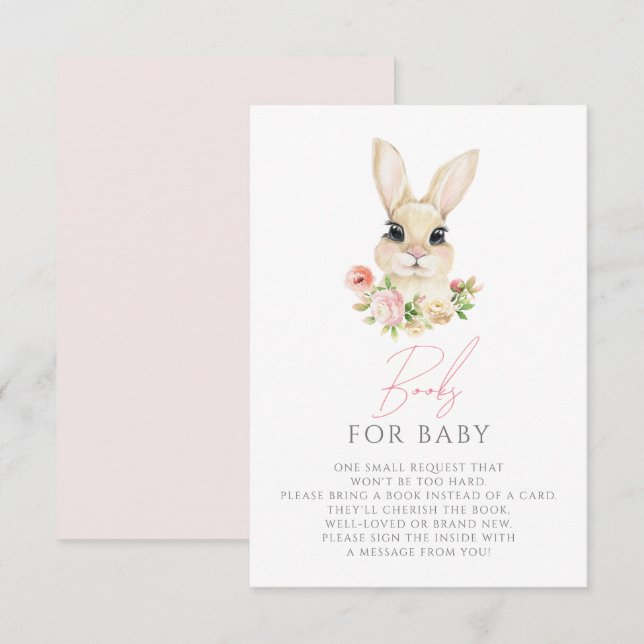 Carte D'accompagnement Petits Livres De Lapin Doux Pour Bébé (Devant / Derrière)