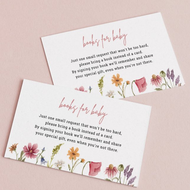 Carte D'accompagnement Petits Livres Fleurs sauvages Pour Baby Book Deman (Créateur téléchargé)
