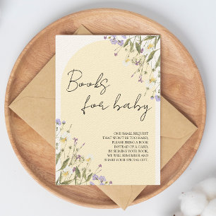 Carte D'accompagnement Petits livres Fleurs sauvages pour Baby shower béb