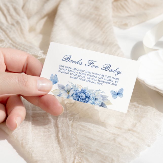 Carte D'accompagnement Petits Papillons Livres Pour Baby shower Bébé Garç (Créateur téléchargé)