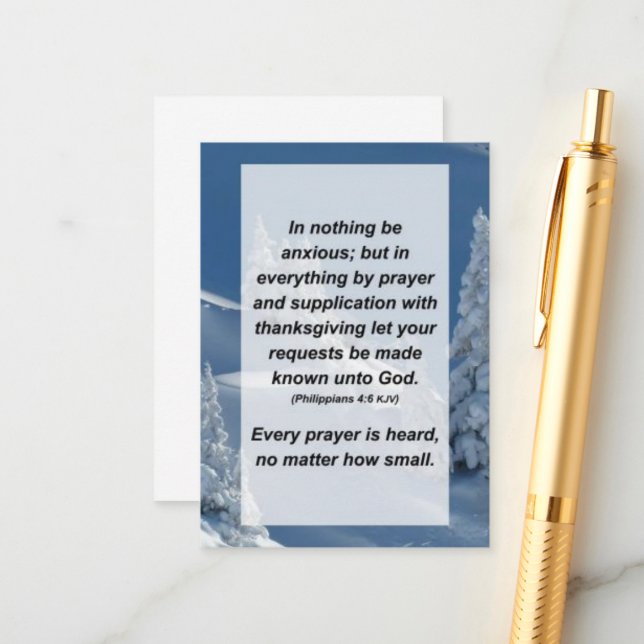 Carte D'accompagnement Ph. 4:6 En rien ne soyez anxieux; mais en tout (Devant/Arrière en situation)