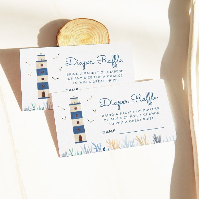 Carte D'accompagnement Phare sous la couche de Baby shower de mer (Créateur téléchargé)