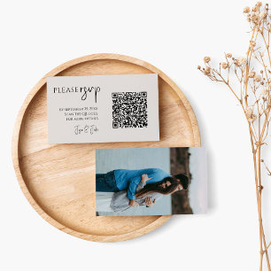 Carte D'accompagnement Photo complète et code QR pour les RSVP de mariage