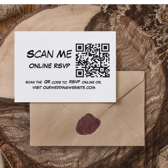 Carte D'accompagnement Photo de code QR noir et blanc (Créateur téléchargé)