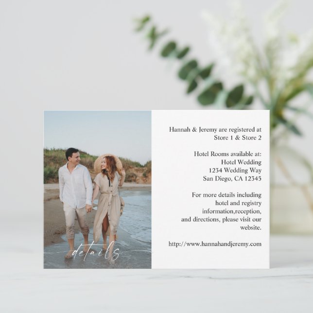 Carte D'accompagnement Photo et calligraphie 3 Mod Vertical MED (Debout devant)