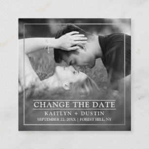 Carte D'accompagnement Photo Foil Argent Moderne Modifier La Date