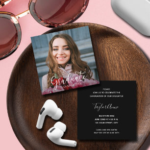 Carte D'accompagnement Photo Graduation Party