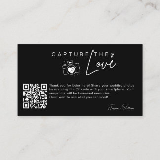 Carte D'accompagnement Photo Mariage moderne Capture l'amour Qr Code