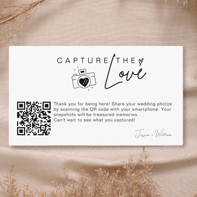 Carte D'accompagnement Photo Mariage moderne Capture l'amour Qr Code (Créateur téléchargé)