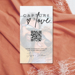 Carte D'accompagnement Photo Mariage moderne Capture l'amour Qr Code