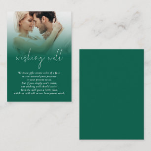 Carte D'accompagnement Photo moderne Emerald Mariage vert Wishing well