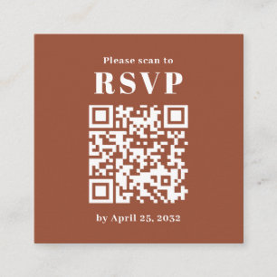 Carte D'accompagnement Photo simple arche QR Code terracotta RSVP