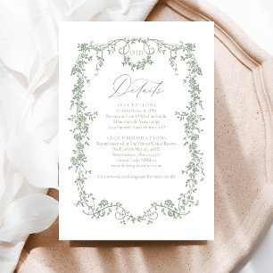 Carte D'accompagnement Photographie verte de la ville victorienne Floral