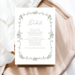 Carte D'accompagnement Photographie verte de la ville victorienne Floral